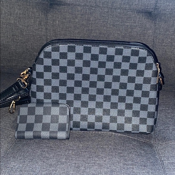Checkered Crossbody bag and card case - Picture 2 of 5